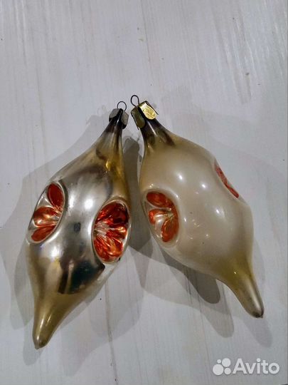 Елочные игрушки СССР капли-сосульки прожеторы