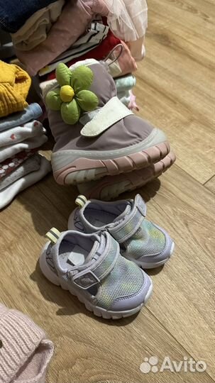 Вещи пакетом, на девочку 74-80, обувь 20р