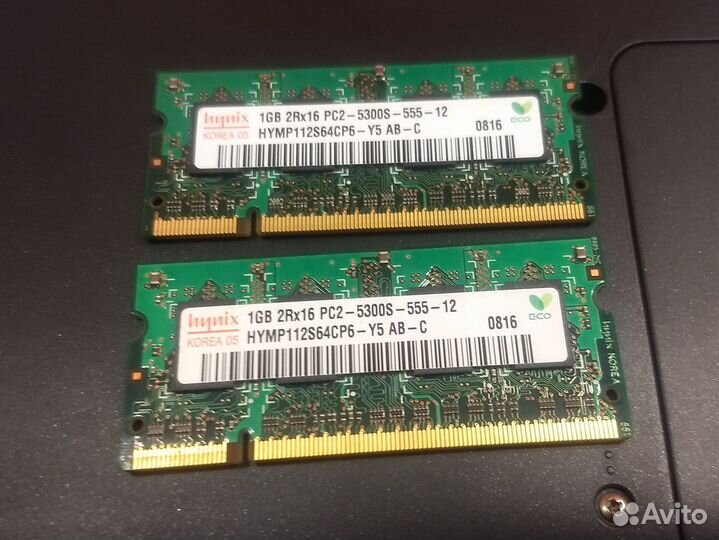 DDR2 для ноутбука 1Gb*2шт SK Hynix SoDimm PC2-5300