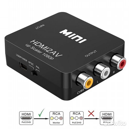 Hdmi to Composite video (PAL/ntsc) + Audio (RCA)