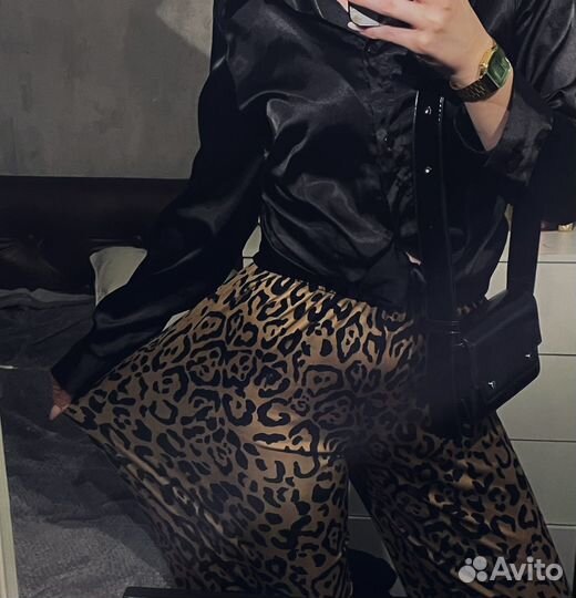 Леопардовые брюки женские