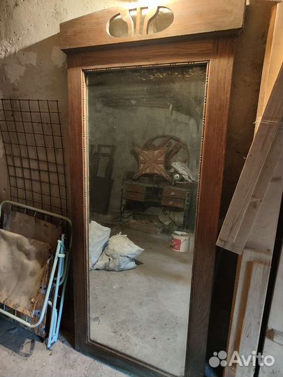 Зеркало напольное с тумбой старинное