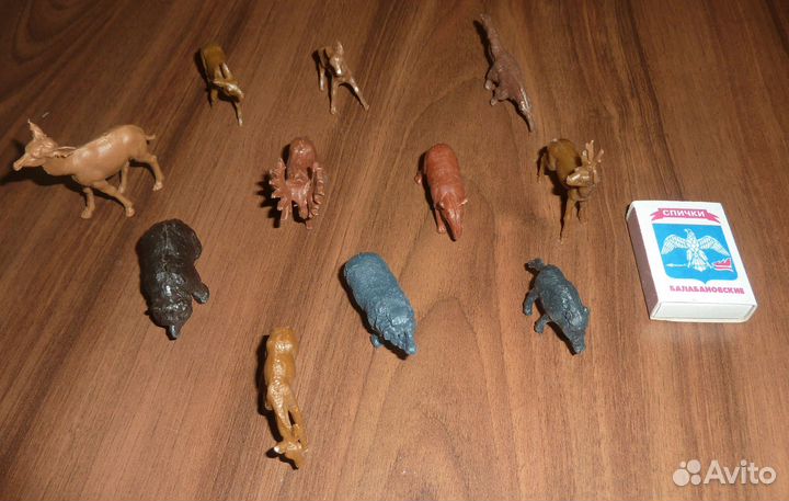 Фигурки лесных зверей. Целлулоид, СССР