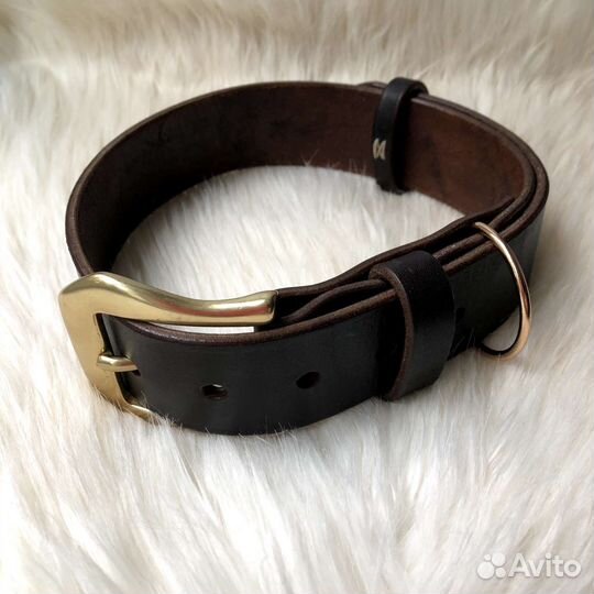 Кожаный ошейник 40 мм Hand Made