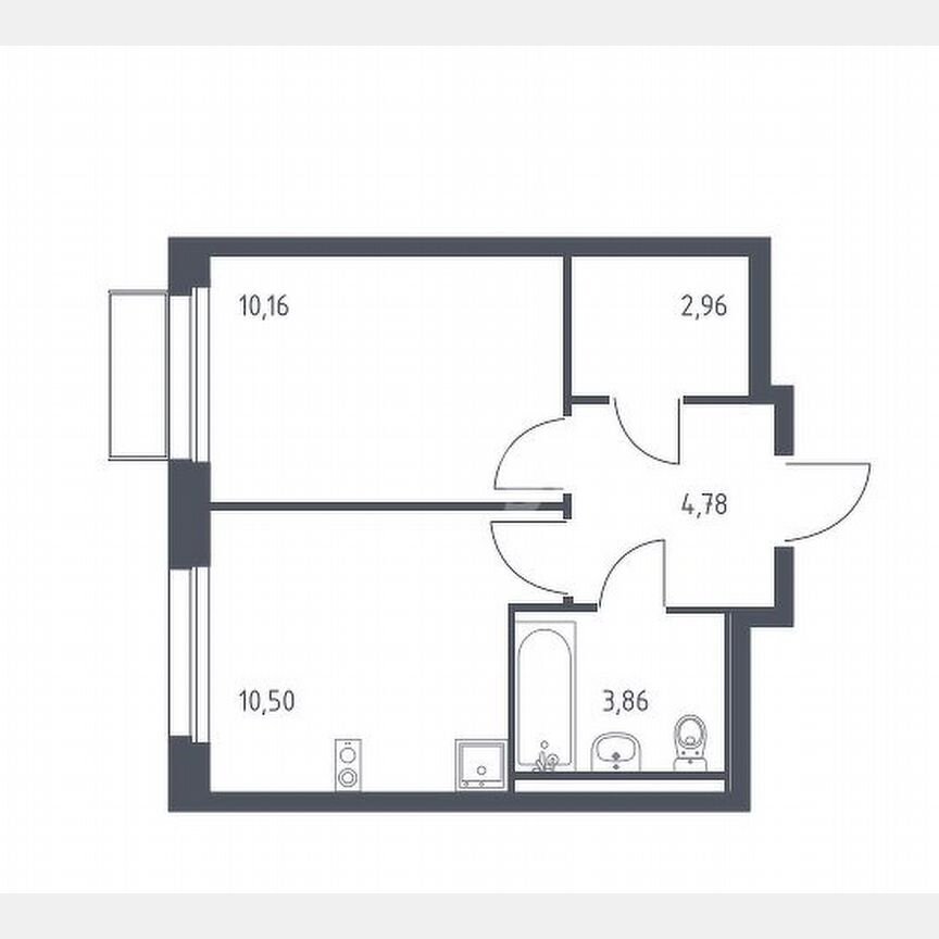 1-к. квартира, 32,3 м², 12/17 эт.