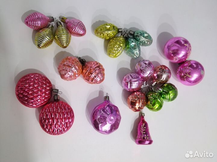 Елочные игрушки СССР на прищепке, на подвесе