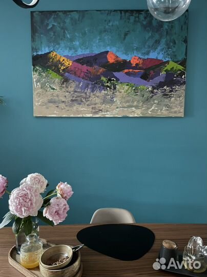 Картина горы маслом 120 на 100см