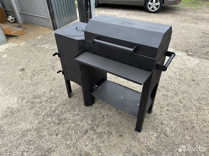Мангал с печью под казан крышкой