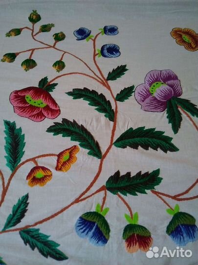 Вышивка ручная работа.большая.гладь.лен