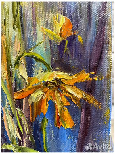 Картина подсолнухи маслом на холсте