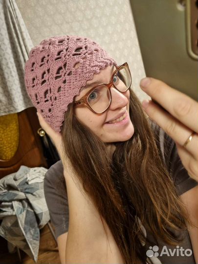 Шапочка летняя вязаная