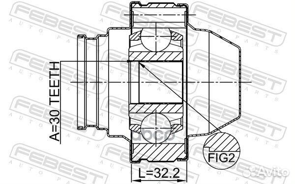 Шрус карданного вала 30X76.7 2211fqsha Febest