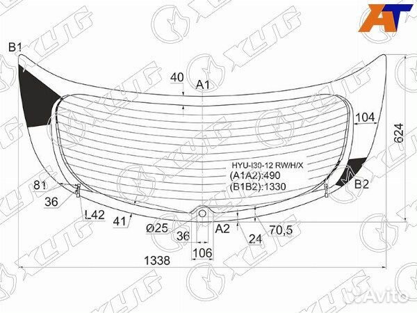 Стекло заднее hyundai I30