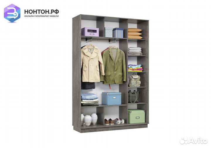 Шкаф-купе двухдверный Лира бетон