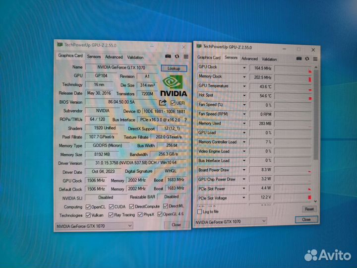 Видеокарта GTX 1070 8Gb Palit