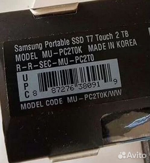 SSD диск Samsung T7 Touch Portable 2 Тb
