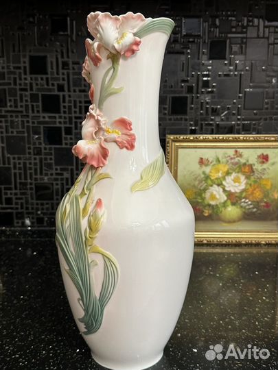 Ваза ирисы 43 см лепной фарфор в стиле Franz