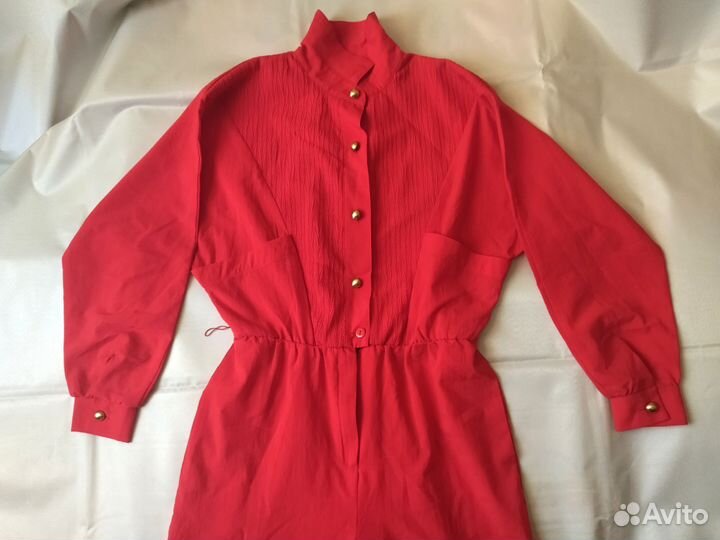 Красный комбинезон женский костюм 46-48р винтаж