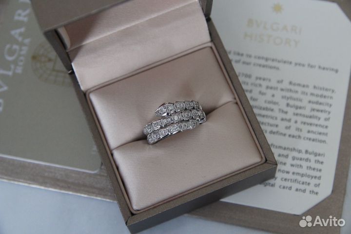 Кольцо bvlgari serpenti узкая тройная