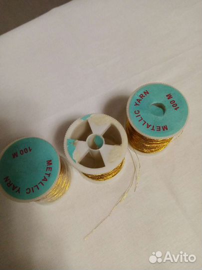 Нитки люрекс, золото