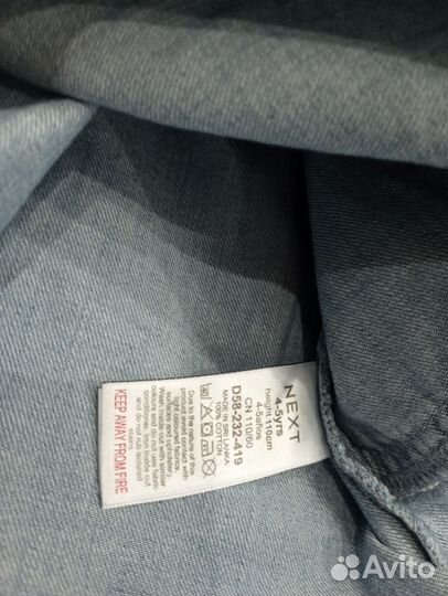 Джинсовое платье next на девочку 5-6 л