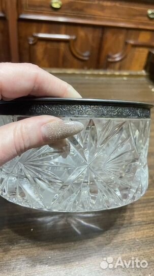 Вазы хрусталь с мельхиором СССР