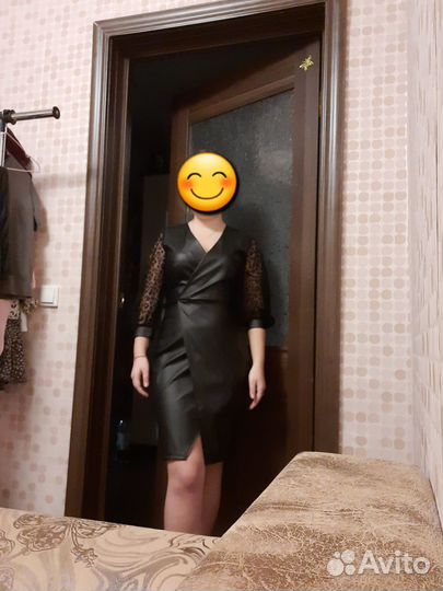 Кожаное платье новое