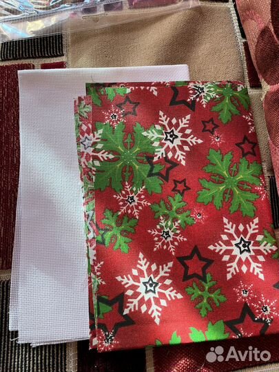 Носок новогодний для вышивания