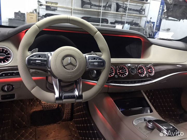 Руль w222 бежевый оригинал mercedes amg