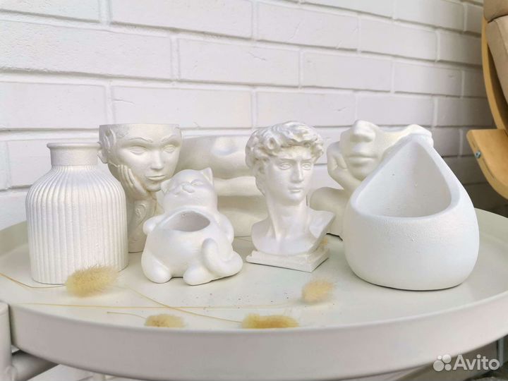 Гипсовое кашпо