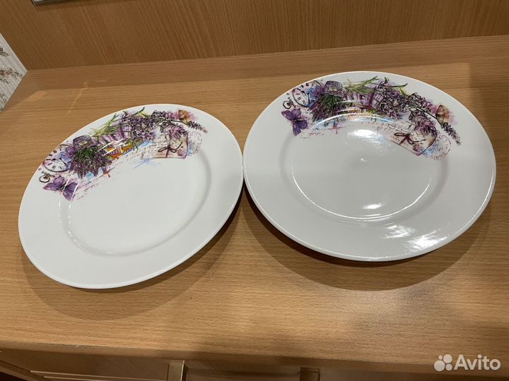 Комплект тарелок Лаванда Фарфор Дулево 20 см 2 шт