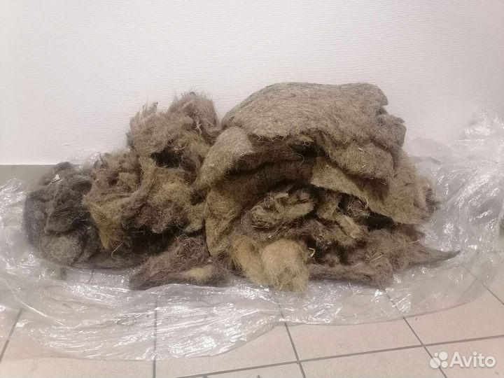 Конский волос для мебели. Б.у. с 1950 гг / 5 кг