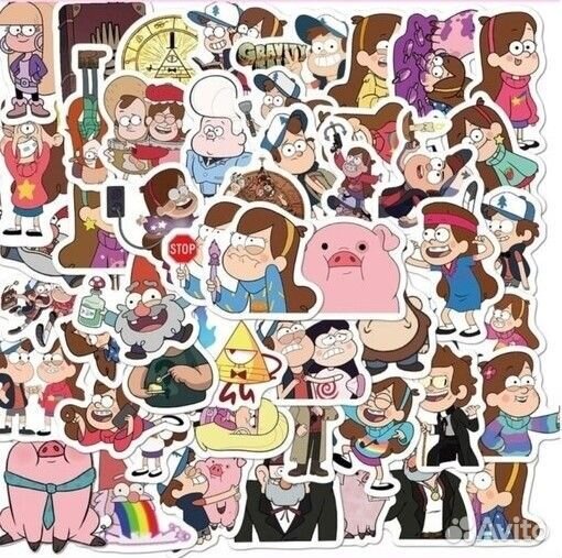 Наклейки Гравити Фолз (Gravity Falls) 50 шт новые