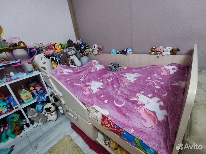 Детская кровать Дельфин с матрасом