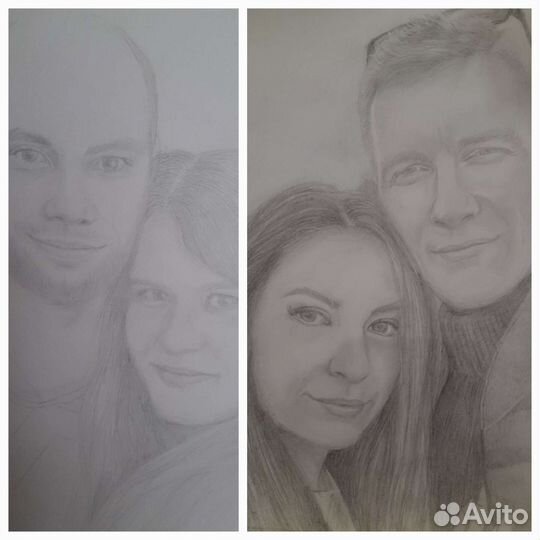 Портреты по фото карандашом,акрилом. Рисунки