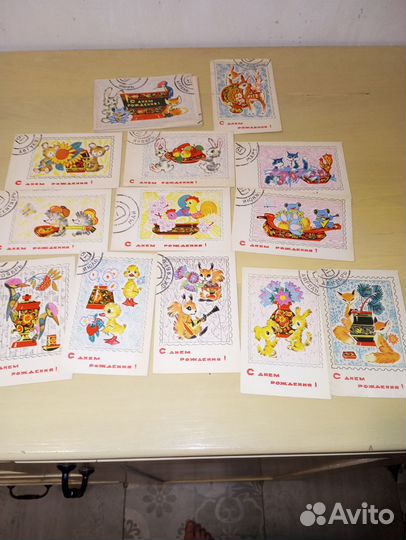 Набор открыток, С Днем Рождения, Искринская