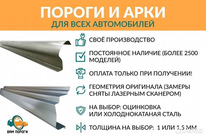 Ремонтные пороги Chery Amulet (A15)