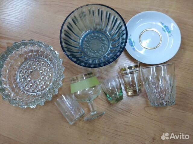 Конфетница, блюдце, стаканчики, салатник СССР