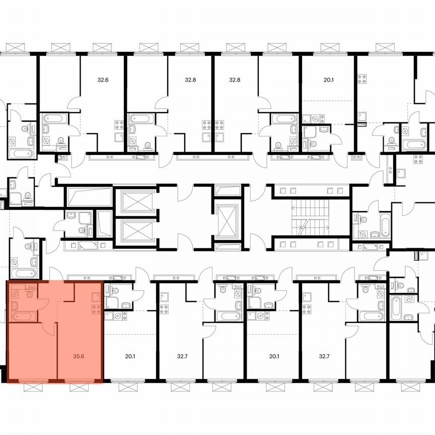 1-к. квартира, 35,6 м², 15/19 эт.