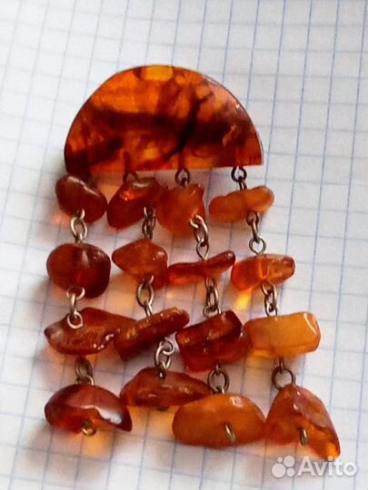 Винтажные броши колье янтарь СССР
