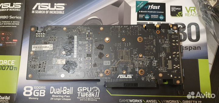 Видеокарта Asus GeForce GTX 1070 Ti turbo turbo-G