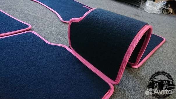 Автоковрики для Subaru Impreza GD, сине-розовые