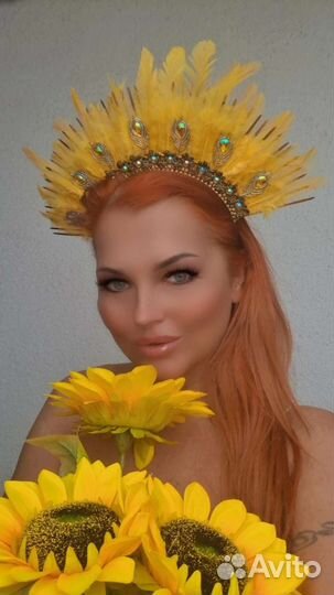 Ободок из перьев 