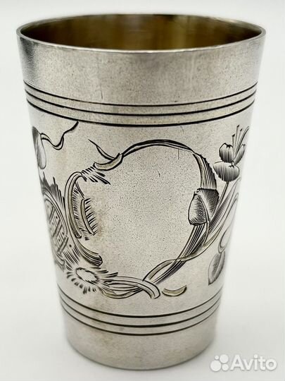 Стопка серебро 84 проба с золотой накладкой 41,9 г