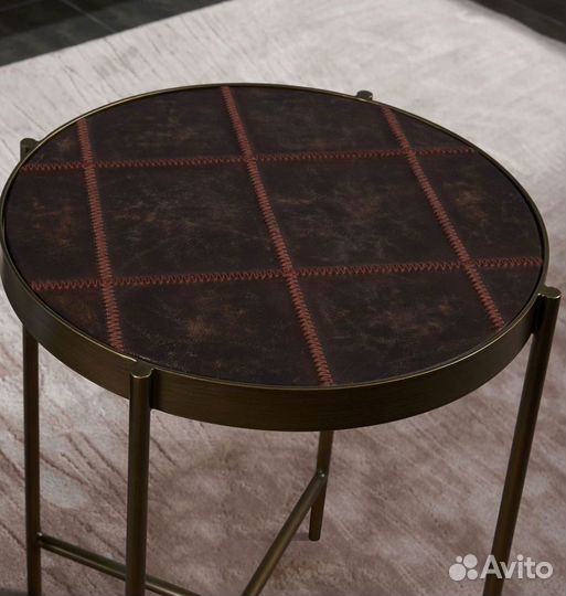 Кофеный дизайнерский дизайнерский столик с кожаной