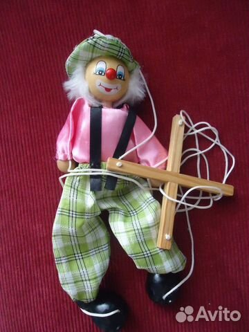 Кукла клоун марионетка фарфор Германия