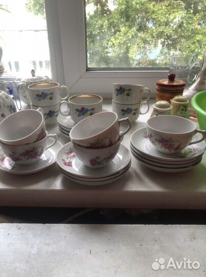 Чайные пары с блюдцами СССР