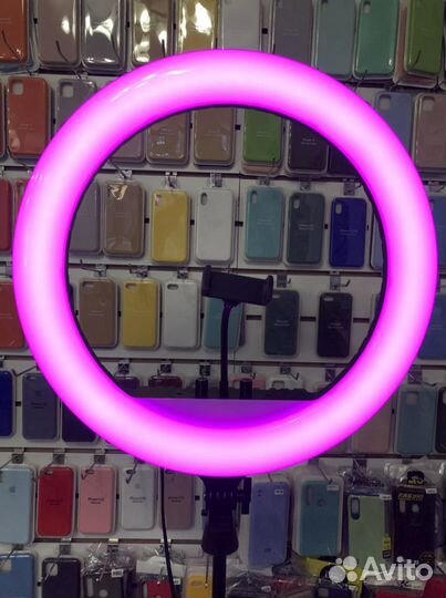 Кольцевая лампа 45 см цветная