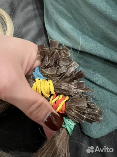 Волосы для наращивания 40 см блонд омбре