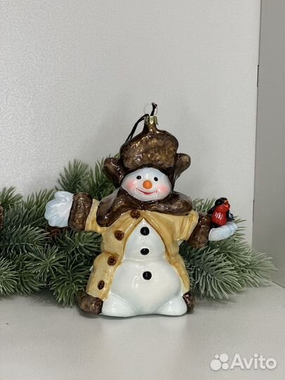 Ёлочная игрушка Komozja “Снеговик - пугало”